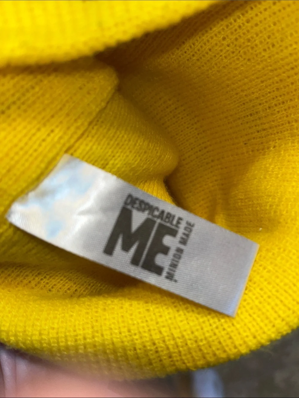 Kids Minion Yellow Character Knit Beanie with Goggle Graphic